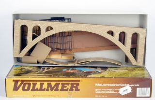   scale unassembled plastic model kit of a Stone arch bridge (one way