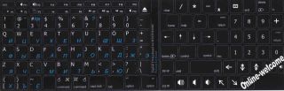 Mac English Russian Keyboard Sticker Black Background