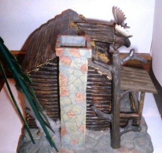 miniature scale model moose lodge log cabin