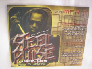 Steel Pulse Concert Handbill Reggae Anthony B Ziggys