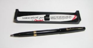 pentel lancelot rollerball pen black gold new