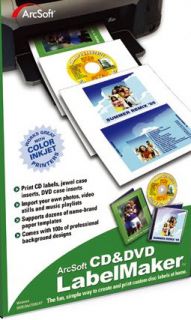 Arcsoft CD DVD Labelmaker PC CD Create Custom Labels Jewel Case Slips 