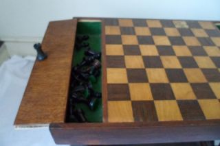 Antique Vintage Early 20th English  Chess Set  Stags Stand Chess 
