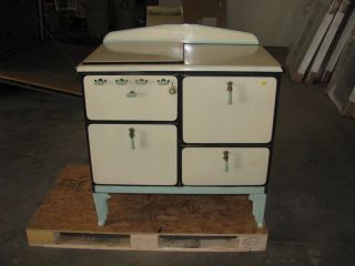 Antique Gas Stove Oven Green and White Working Condition