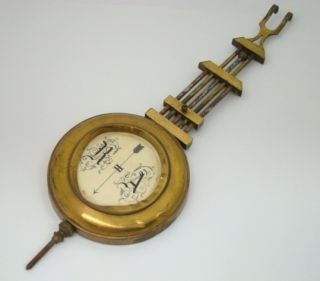 Antique Brass German RA Wall Clock Pendulum Parts Repair