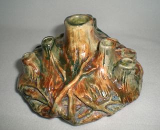 Vintage Weller Pottery Woodcraft Flower Frog