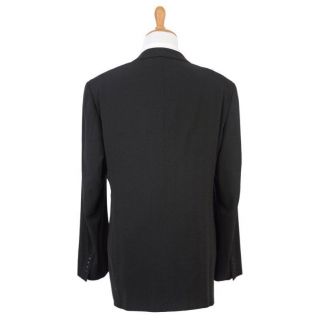 This is authentic Armani Collezioni Black Wool Two Button Suit