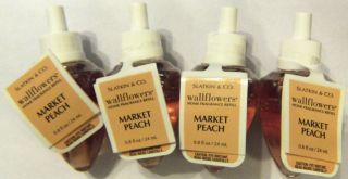 Bath and Body Works Market Peach Wallflowers x4 New