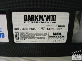 Darkman 3 Die Darkman Die VHS Arnold Vosloo Jeff Fahey 096898189835 