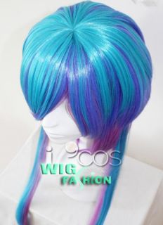 Vocaloid 3 Aoki Lapis Miku Long Blue Mixed Purple Cosplay Wig