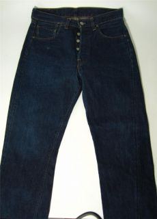 Vintage Levis BIG E 501 Denim Jeans DARK blue w/single stitched, #6 
