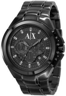 New A x Armani Exchange All Black Chronograph Oversize Mens Watch 