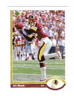 1991 Upper Deck Card 123 Art Monk WR Redskins