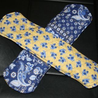 Pair Quilted Reversible blue/yellow Armrest Covers Wheel/Scooters 15