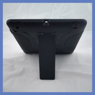 Black Black Apple iPad 2 Case with Stand Heavy Duty Protective Hard 