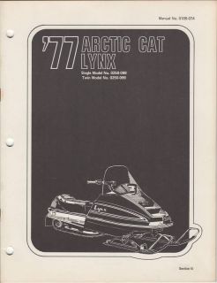 1977 Arctic Cat Snowmobile Lynx Parts Manual