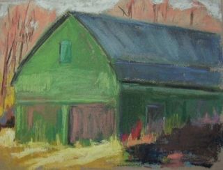   Barn Landscape Original Pastel Painting JMW Art John Williams