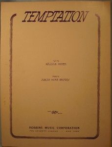 Vintage 1933 Temptation Sheet Music Going Hollywood O