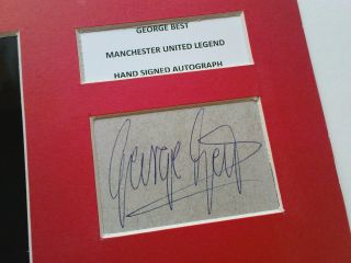 RARE George Best Man Utd Signed Autograph Display + COA MANCHESTER 