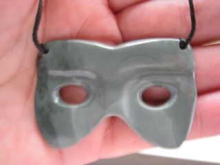 Green NZ Argillite masquerade mask pendant unique