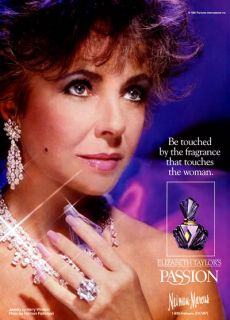 1987 Passion Elizabeth Taylor perfume MAGAZINE AD