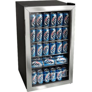   118 Can Beverage Cooler Refrigerator Compact Glass Door Fridge