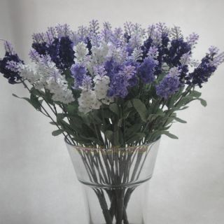 Artificial Lavender Silk Flowers Violet Arrangement Home Decor Light 3 