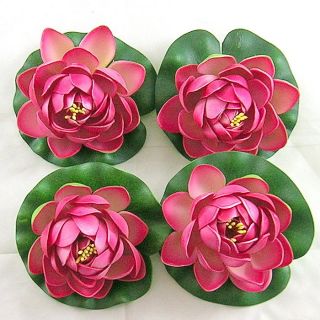 Artificial Silk Flower Polyfoam Floating Small Red Lotus