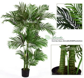 Two 5 Artificial Areca Palm Trees Silk Plants Potted