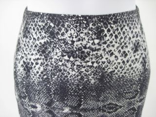New TULEH Black Snake Printed Silk Straight Skirt Sz 6