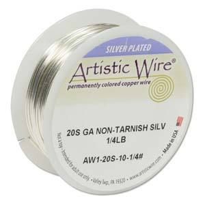 Artistic Wire Non Tarnish Silver 20ga 1 4lb Spool 41497 Round Shiny 