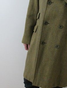 AQUASCUTUM London Vtg Tweed Wool Mans Classic Jacket Heavy Coat 42 R 