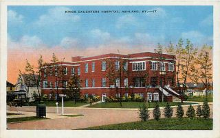 Ashland Kentucky KY 1930s Kings Daughters Hospital Vintage Postcard 