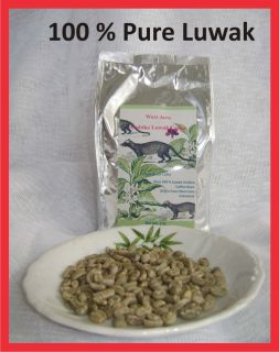 Pure Kopi Luwak Green Unroast Java Arabica Coffee Beans