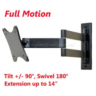 ARTICULATING ARM TILT LCD LED MONITOR TV WALL MOUNT 15 17 19 20 22 23 