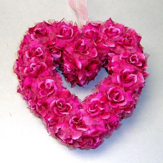 Artificial Polyester Wedding Silk Flower Beauty Rose Heart Decoration 