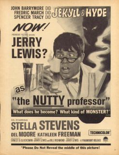 Jerry Lewis Stella Stevens The Nutty Professor Ad 1963