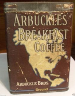 Old Arbuckle Bros Breakfast Coffee Tin New York Chicago Pittsburgh 