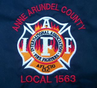 Anne Arundel County Fire Department Navy Windbreaker IAFF XL
