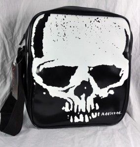 Death Metal Skull Messenger School Bag Heavy Black Doom