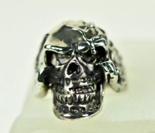 Angry Skull Heavy Metal Ring Black Death Doom Grim Reaper Skeleton 