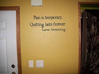 Lance Armstrong Quote Vinyl Wall Decal Decor Cycling