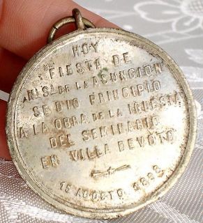 Terrific Antique Holy Mary Assumption Medal D 1898