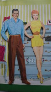 1953 Lucille Ball and Desi Arnaz Paper Doll Set I Love Lucy Whitman 