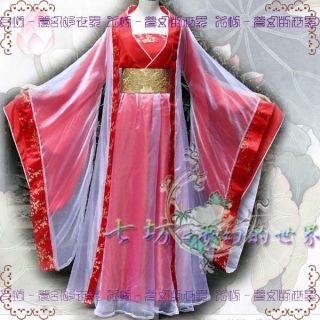 Custom Made Chinese Chiffon with Brocade Hanfu Dress