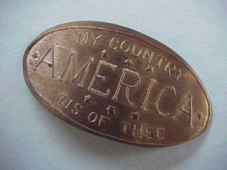 1970 America My Country Tis of Thee Lincoln Cent Elongated Lucky Penny 