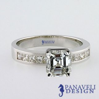   Style 1 20 Ct Asscher Cut Diamond Engagement Ring Platinum