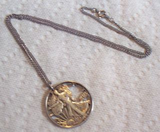 1942 Liberty Half Dollar Cut Out Coin Necklace REDUCED
