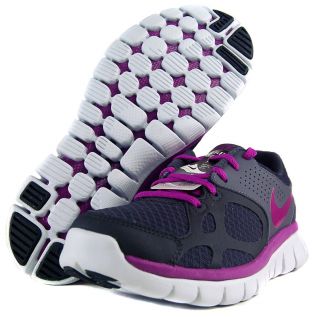 Nike Womens Flex 2012 RN Sz 6 Running Shoes Black/Gray/Purple