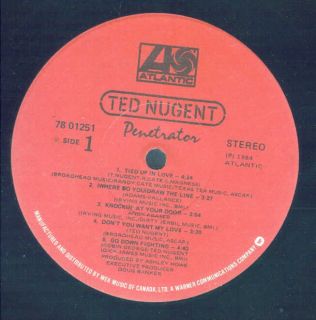 Ted Nugent Penetrator LP VG++ Canada Atlantic